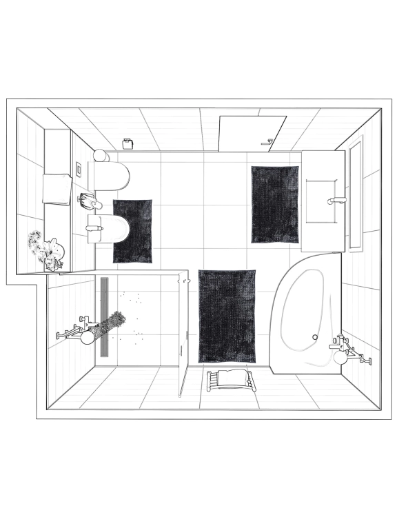 Efloor Komplet Dywaników Łazienkowych Chenille Velvet 3el Grafitowy