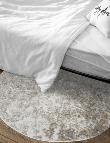 Efloor Dywan Nowoczesny Wenecja 120cm Okrągły Marmur Szary