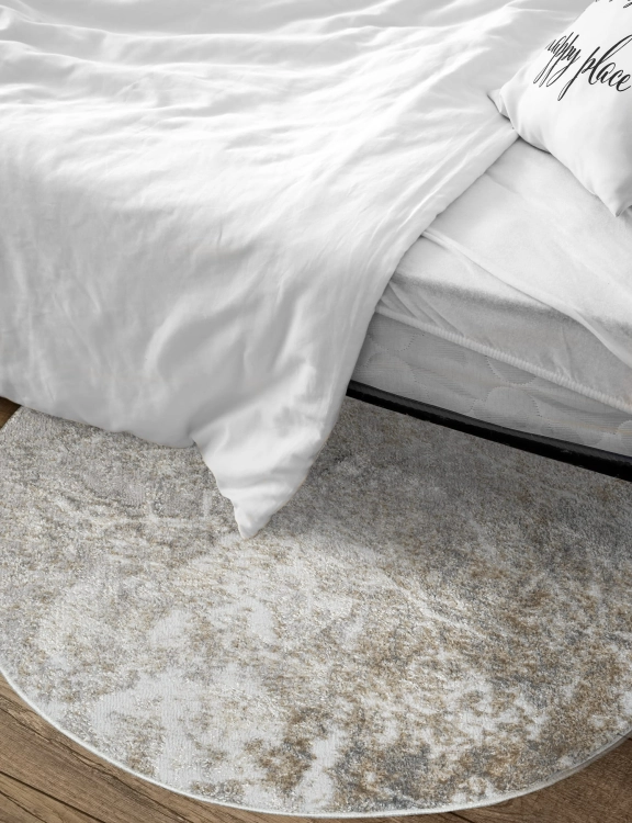 Efloor Dywan Nowoczesny Wenecja 120cm Okrągły Marmur Szary