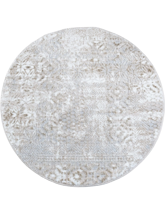 Efloor Dywan Nowoczesny Wenecja 120cm Okrągły Ornament Beżowy