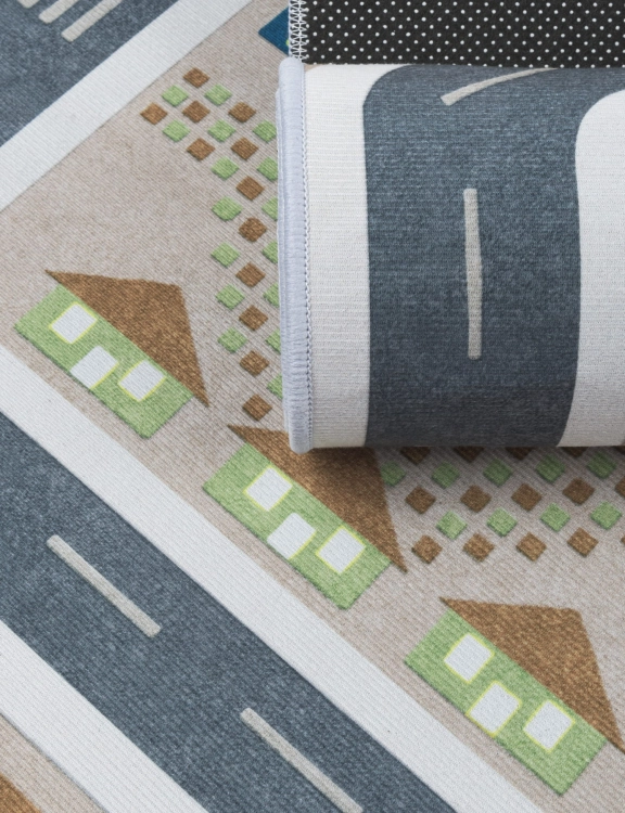 Efloor Dywan Dziecięcy Ulice 100x150cm Szary