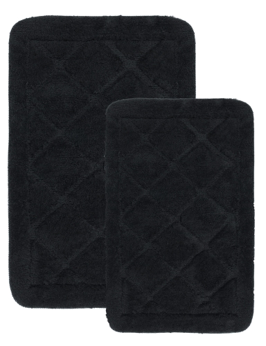 Efloor Komplet Dywaników Łazienkowych Soft 2el 50x80cm + 40x60cm Antypoślizgowy Czarny