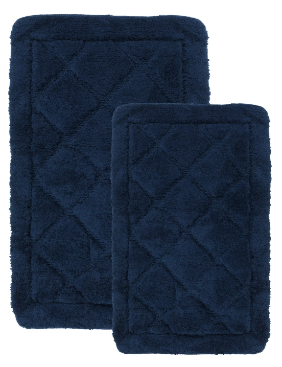 Efloor Komplet Dywaników Łazienkowych Soft 2el 50x80cm + 40x60cm Antypoślizgowy Granatowy