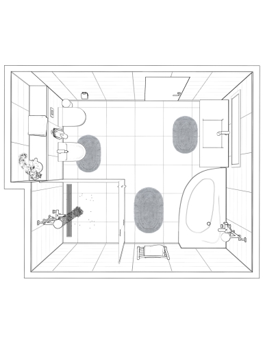 Efloor Komplet Dywaników Łazienkowych Soft 3el 50x80cm + 2szt. 40x60cm Owal Beżowy