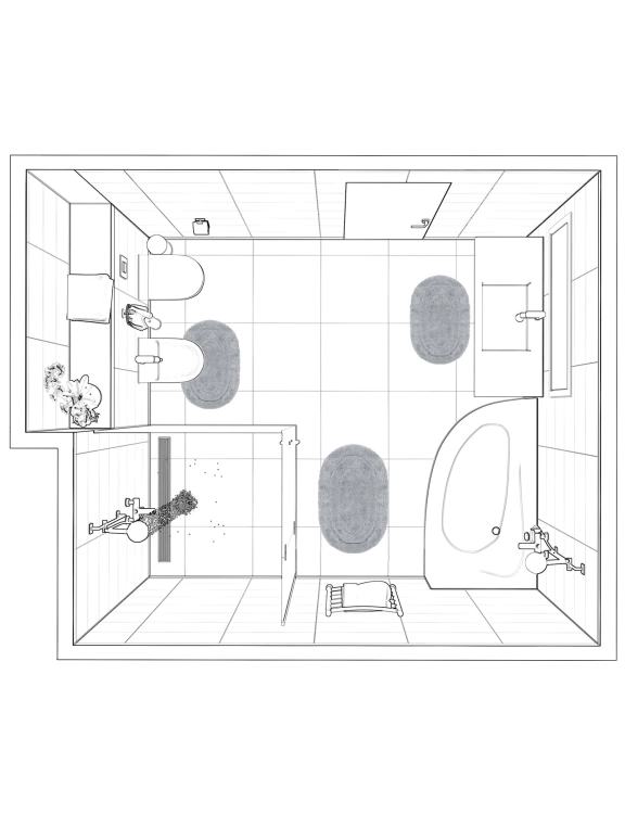 Efloor Komplet Dywaników Łazienkowych Soft 3el 50x80cm + 2szt. 40x60cm Owal Beżowy