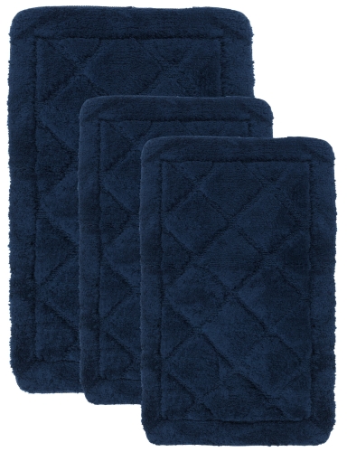 Efloor Komplet Dywaników Łazienkowych Soft 3el 50x80cm + 2x 40x60cm Antypoślizgowy Granatowy