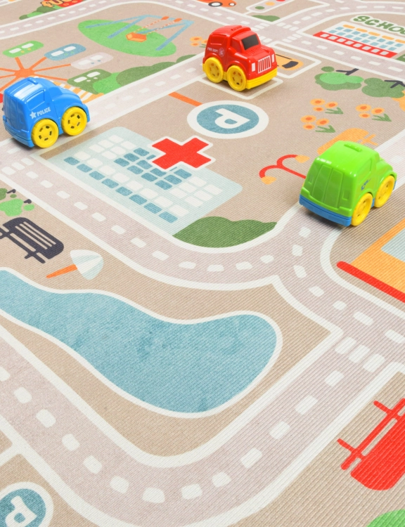 Dywan Dziecięcy Ulice 150x200cm Beżowy