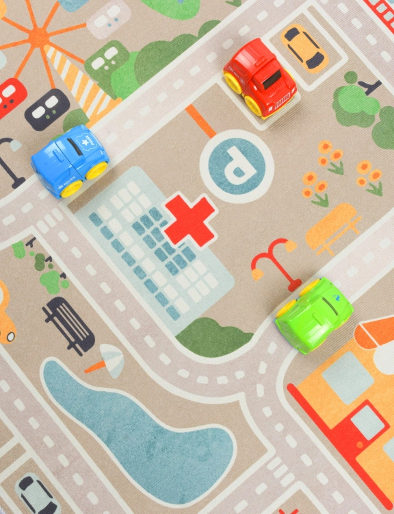 Dywan Dziecięcy Ulice 150x200cm Beżowy