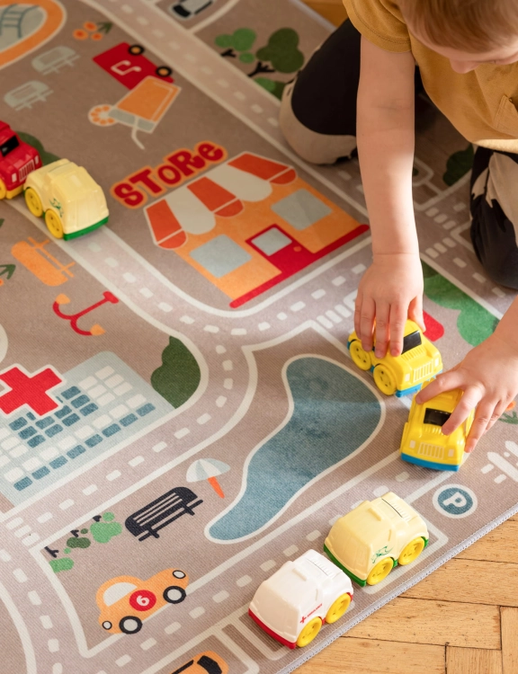 Efloor Dywan Dziecięcy Ulice 150x200cm Beżowy