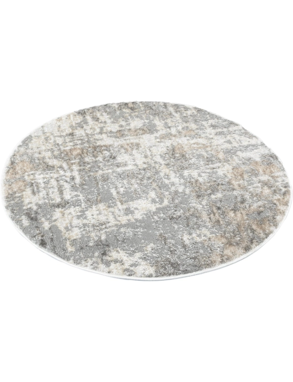 e-floor Dywan Nowoczesny Wenecja 120cm Okrągły Przecierka Szary