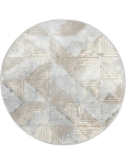 Dywan Nowoczesny Wenecja 120cm Okrągły Geometryczny Beżowy
