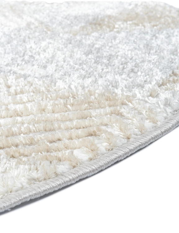 e-floor Dywan Nowoczesny Wenecja 120cm Okrągły Geometryczny Beżowy