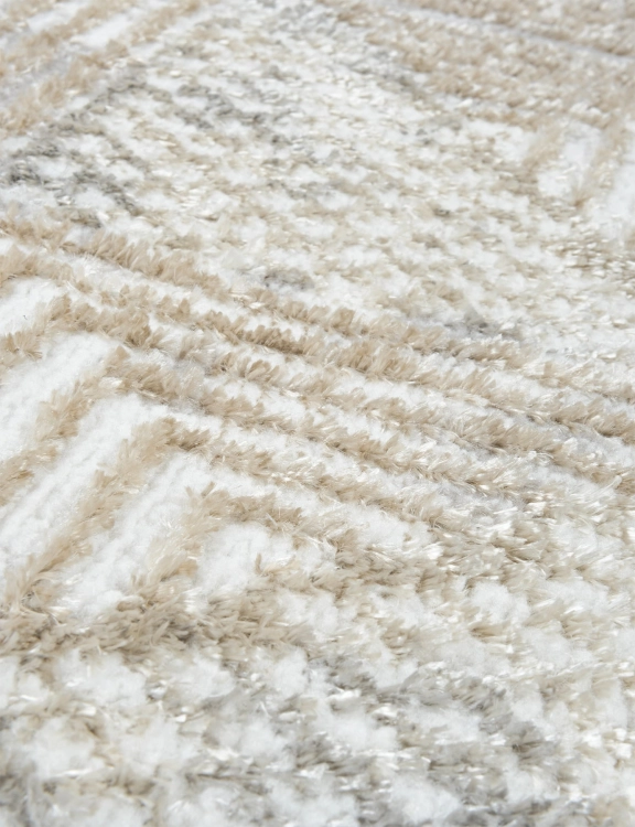 e-floor Dywan Nowoczesny Wenecja 120cm Okrągły Geometryczny Beżowy