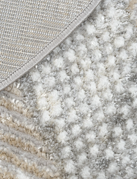 e-floor Dywan Nowoczesny Wenecja 120cm Okrągły Geometryczny Beżowy