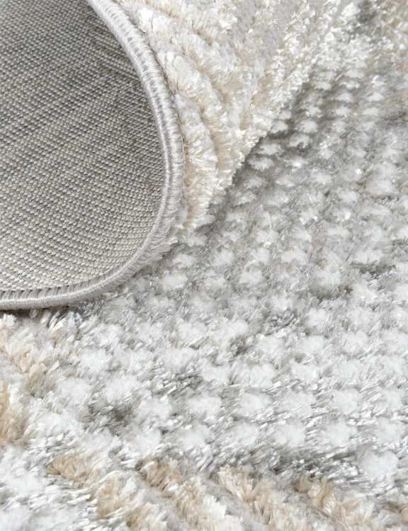 e-floor Dywan Nowoczesny Wenecja 120cm Okrągły Geometryczny Beżowy