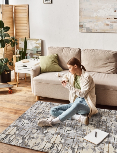 Efloor Dywan Nowoczesny Etna 120x170cm Przecierka Szary