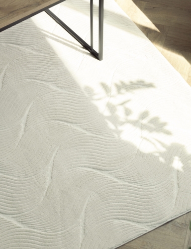 Efloor Dywan Nowoczesny Sater 80x150cm Fala Kremowy