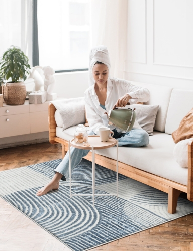 E-floor Dywan Nowoczesny Tori 120x170cm Abstrakcja Niebieski