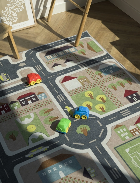 Efloor Dywan Dziecięcy Ulice 150x200cm Szary