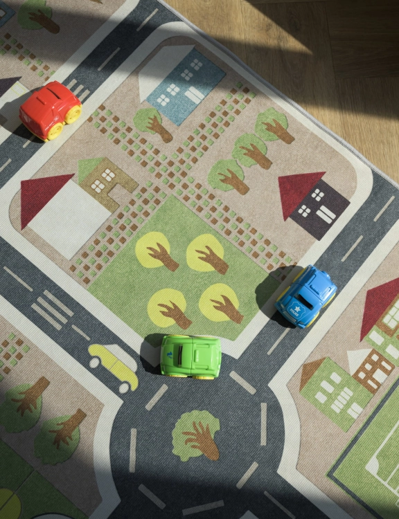 Efloor Dywan Dziecięcy Ulice 100x150cm Szary