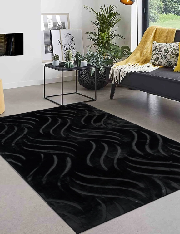 e-floor Dywan Glamour 120x170cm Fala Czarny