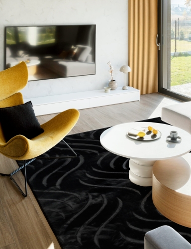 e-floor Dywan Glamour 200x300 Fala Czarny