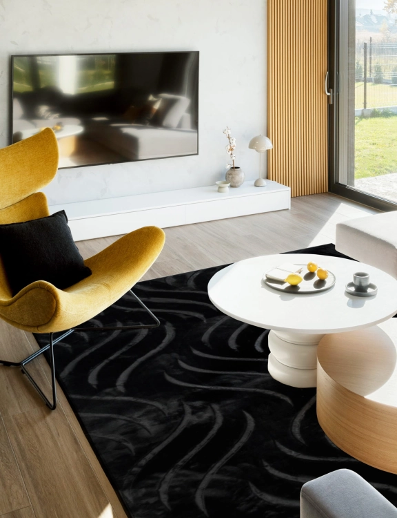 e-floor Dywan Glamour 200x300 Fala Czarny