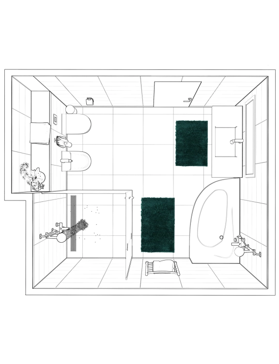 efloor Komplet Dywaników Łazienkowych Henry Zestaw 2 szt Zielony
