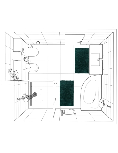 efloor Komplet Dywaników Łazienkowych Henry Zestaw 2 szt 60x90cm Zielony