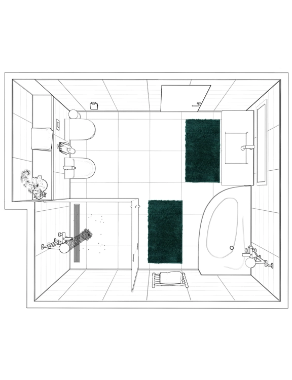 efloor Komplet Dywaników Łazienkowych Henry Zestaw 2 szt 60x90cm Zielony