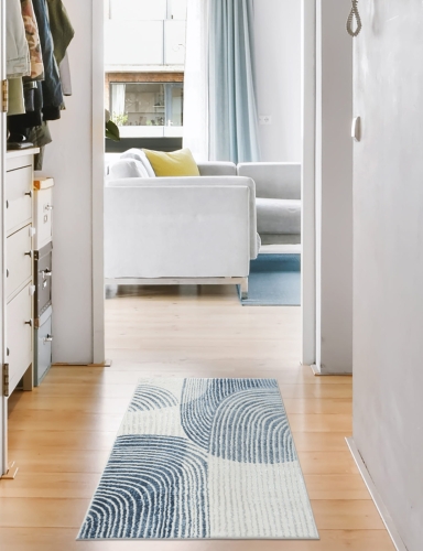 E-floor Dywan Nowoczesny Tori 67x120cm Abstrakcja Niebieski