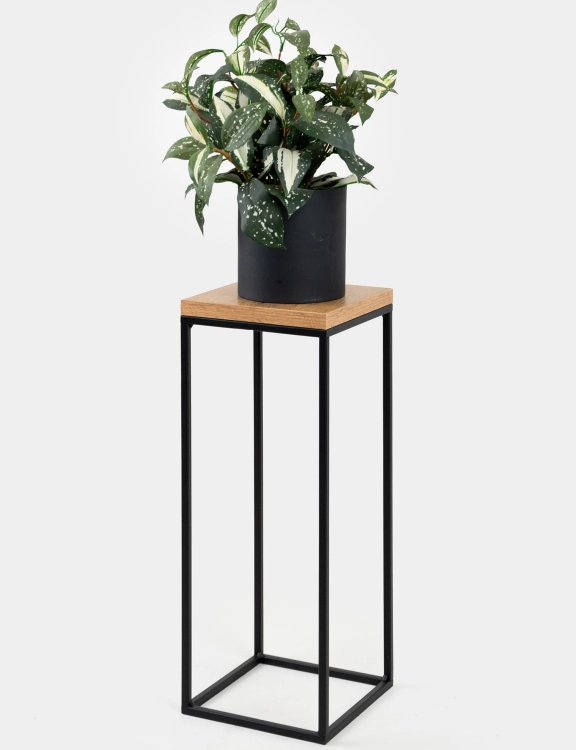 Efloor Kwietnik Stojący Metalowy Loft S 19x19x49cm Czarny