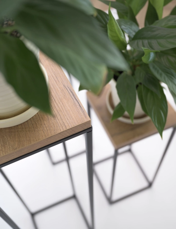 Efloor Kwietnik Stojący Metalowy Loft M 19x19x64cm Czarny