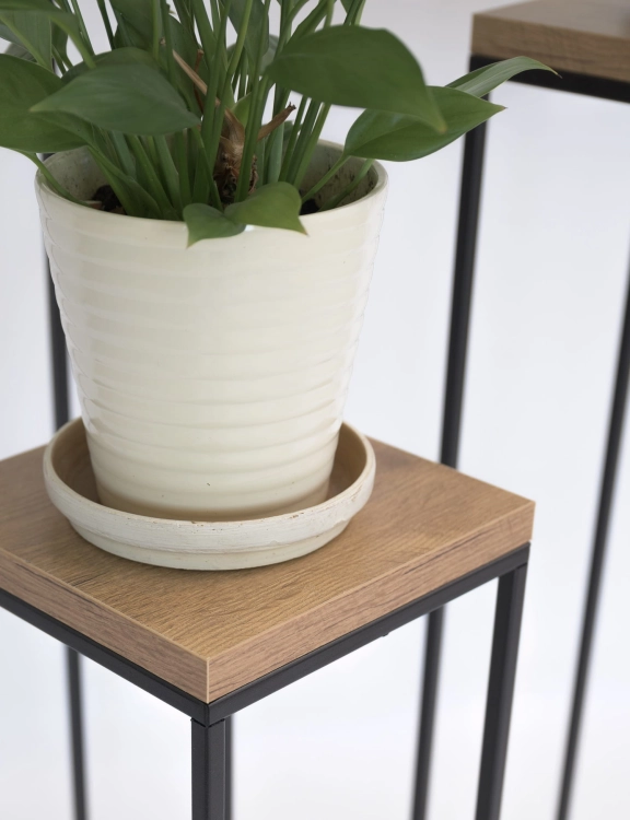 Efloor Kwietnik Stojący Metalowy Loft S 19x19x49cm Czarny