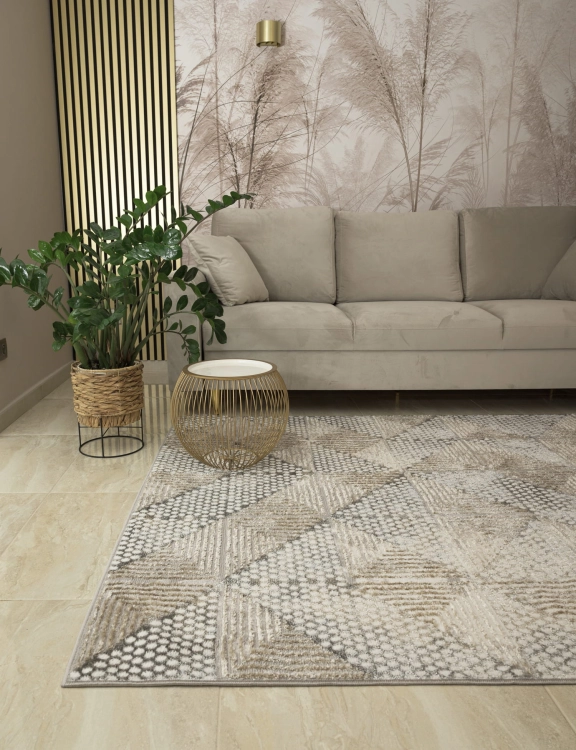 e-floor Dywan Nowoczesny Wenecja 160x230cm Geometryczny Beżowy