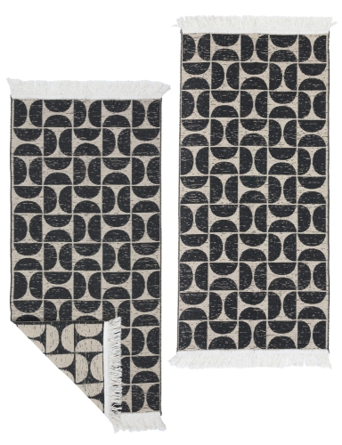 Efloor Zestaw 2szt Dywan Kilim Modern 60x120cm Pure Czarny