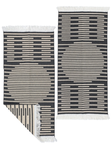 Efloor Zestaw 2szt Dywan Kilim Modern 60x120cm Boho Czarny