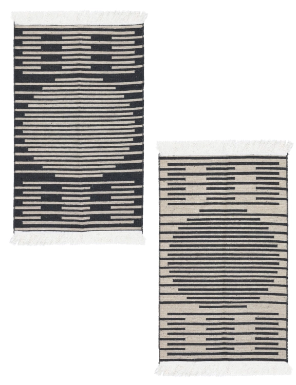 Efloor Zestaw 2szt Dywan Kilim Modern 50x80cm Boho Czarny