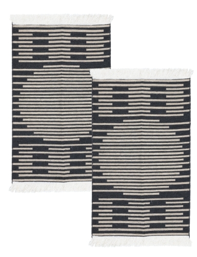 Efloor Zestaw 2szt Dywan Kilim Modern 50x80cm Boho Czarny