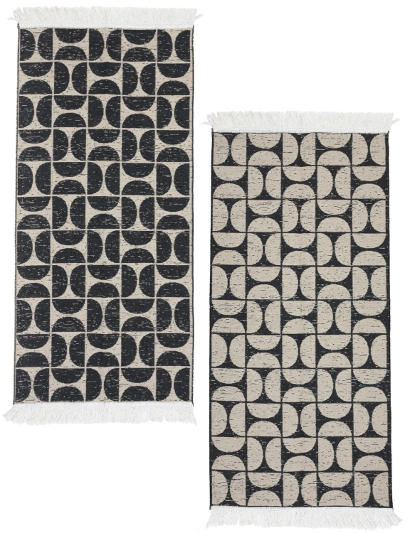 Efloor Zestaw 2szt Dywan Kilim Modern 50x80cm + 60x120cm Pure Czarny