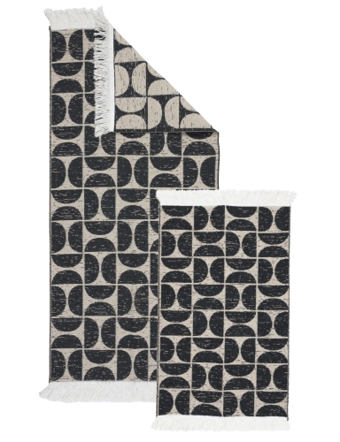 Efloor Zestaw 2szt Dywan Kilim Modern 50x80cm + 60x120cm Pure Czarny
