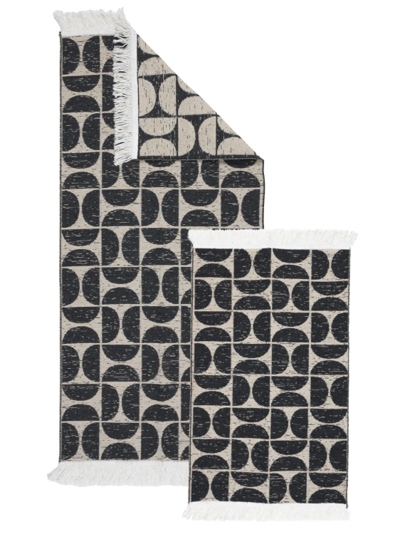 Efloor Zestaw 2szt Dywan Kilim Modern 50x80cm + 60x120cm Pure Czarny