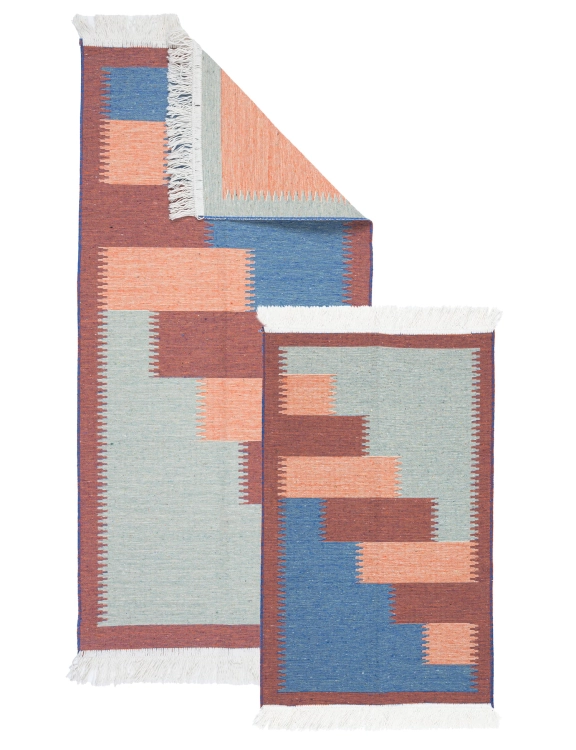 Efloor Zestaw 2szt Dywan Kilim Modern 50x80cm + 60x120cm Pop Art Wielokolorowy