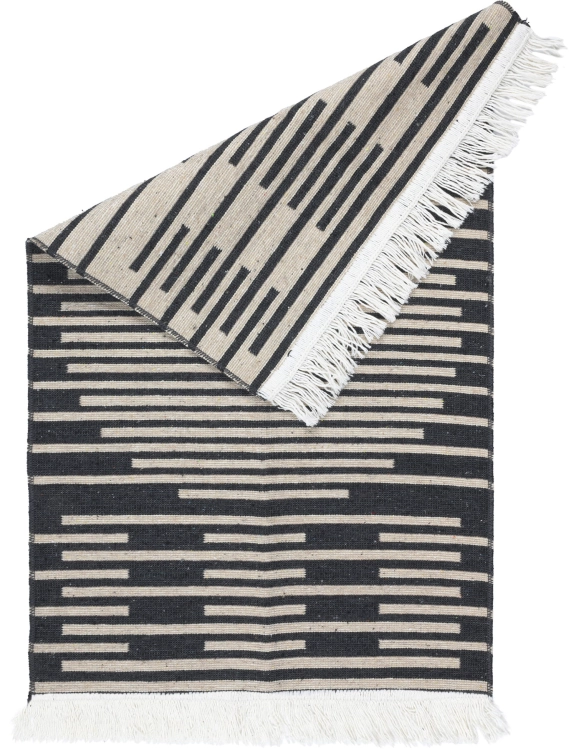Efloor Zestaw 2szt Dywan Kilim Modern 50x80cm + 60x120cm Boho Czarny