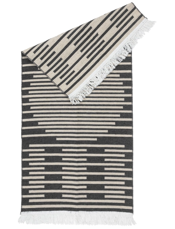 Efloor Zestaw 2szt Dywan Kilim Modern 50x80cm + 60x120cm Boho Czarny