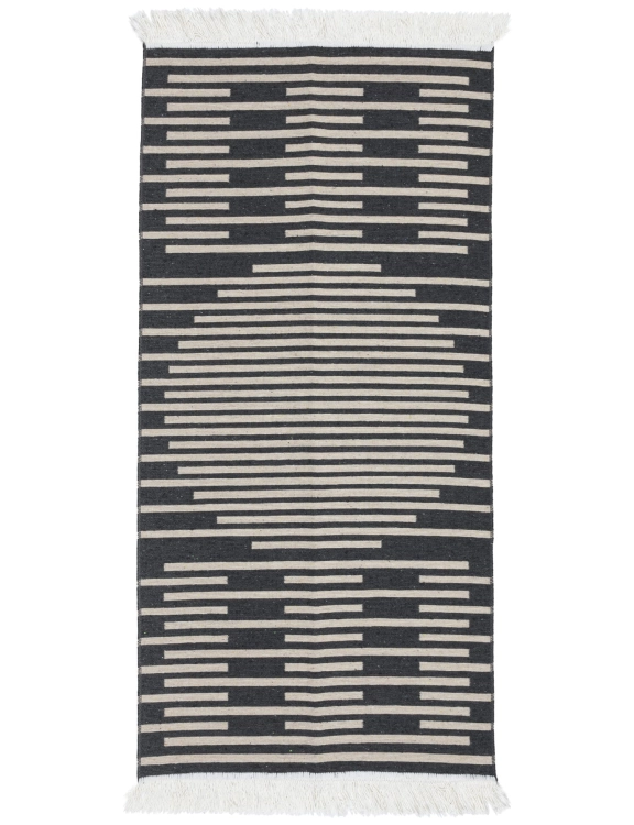 Efloor Zestaw 2szt Dywan Kilim Modern 50x80cm + 60x120cm Boho Czarny