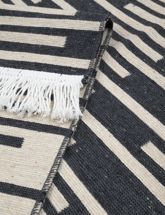 Efloor Zestaw 2szt Dywan Kilim Modern 50x80cm + 60x120cm Boho Czarny