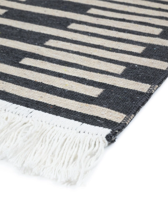 Efloor Zestaw 2szt Dywan Kilim Modern 50x80cm + 60x120cm Boho Czarny