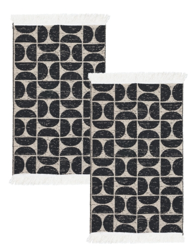 Efloor Zestaw 2szt Dywan Kilim Modern 50x80cm Pure Czarny