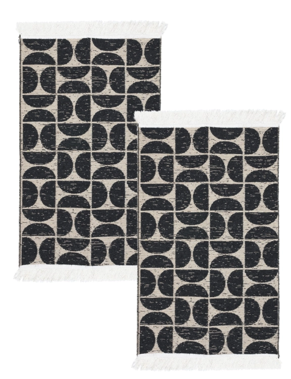 Efloor Zestaw 2szt Dywan Kilim Modern 50x80cm Pure Czarny